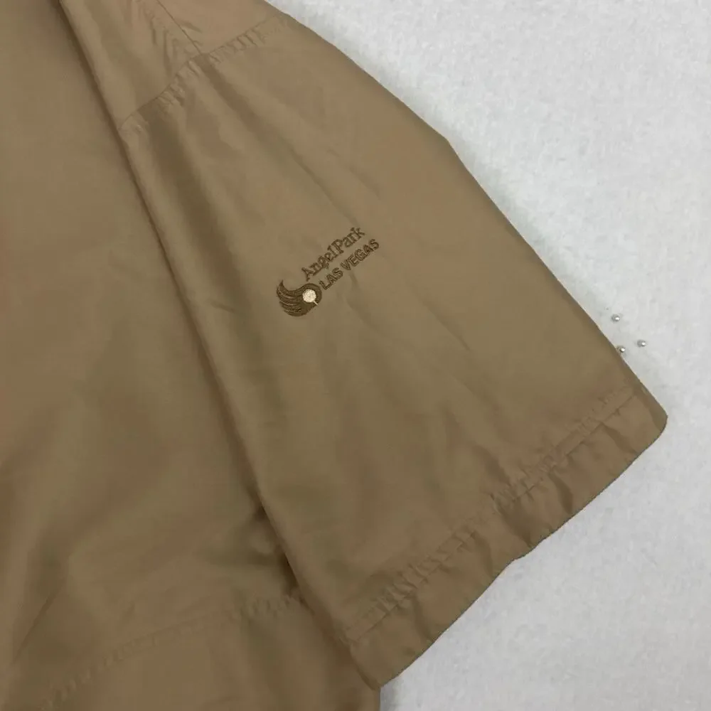 Zero Restriction Mens XL Golf Windshirt Beige Short Sleeve Pullover Anorak